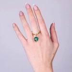Anello in Acciaio con campanella pendente verde scuro   con scritta Capri - BYSIMON gioielli