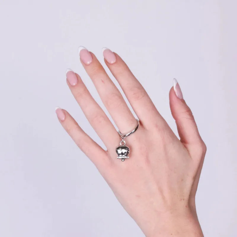 Anello in Acciaio con campanella  con scritta Capri - BYSIMON gioielli