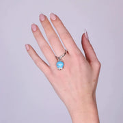 Anello in Acciaio con campanella  azzurra con scritta Capri