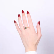 Anello in Acciaio con cuore verde