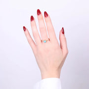 Anello in Acciaio con cuore turchese