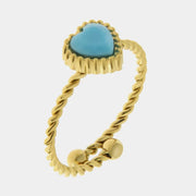 Anello in Acciaio con cuore turchese
