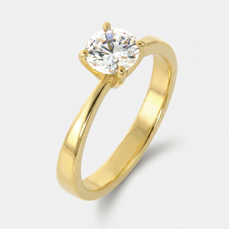 Anello acciaio solitario silver - BYSIMON gioielli