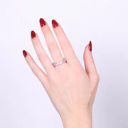 Anello in Acciaio cristalli rosa