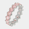 Anello in Acciaio cristalli rosa
