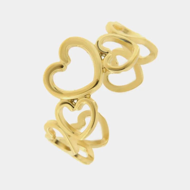 Anello in Acciaio con cuori - BYSIMON gioielli