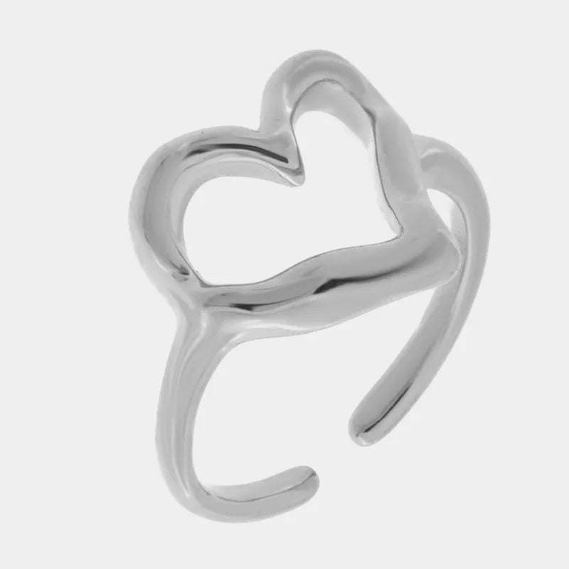 Anello in Acciaio con cuore COEUR - gioiello BySimon