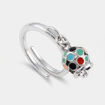 Anello in Acciaio con campanella impreziosita da smalti multicolore - BYSIMON gioielli