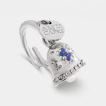 Anello in Acciaio campanella Capri con pois blu - BYSIMON gioielli
