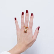 Anello in Acciaio campanella Capri con cuori e fiori