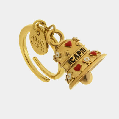 Anello in Acciaio campanella Capri con cuori e fiori - BYSIMON gioielli