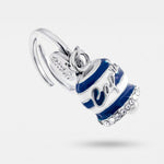 Anello in Acciaio Inossidabile campanella Capri con strisce blu | gioielli in acciaio inossidabile | BYSIMON