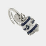 Anello in Acciaio campanella Capri con  strisce blu - BYSIMON gioielli