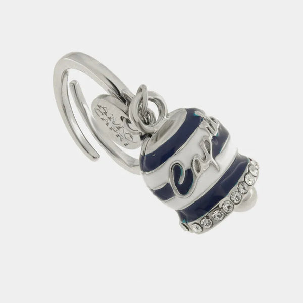 Anello in Acciaio Inossidabile campanella Capri con strisce blu | gioielli in acciaio inossidabile | BYSIMON