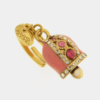 Anello acciaio campanella Capri rosa con pois - BYSIMON gioielli