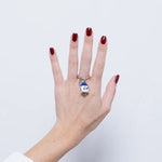Anello in Acciaio campanella Capri blu e bianca - BYSIMON gioielli