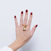 Anello in Acciaio campanella con pois