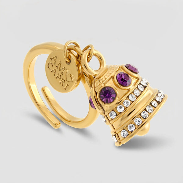 Anello in Acciaio campanella con pois - BYSIMON gioielli
