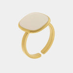 Anello in Acciaio quadrato bianco - BYSIMON gioielli