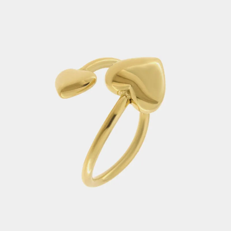 Anello in Acciaio contrariè cuori gold - BYSIMON gioielli