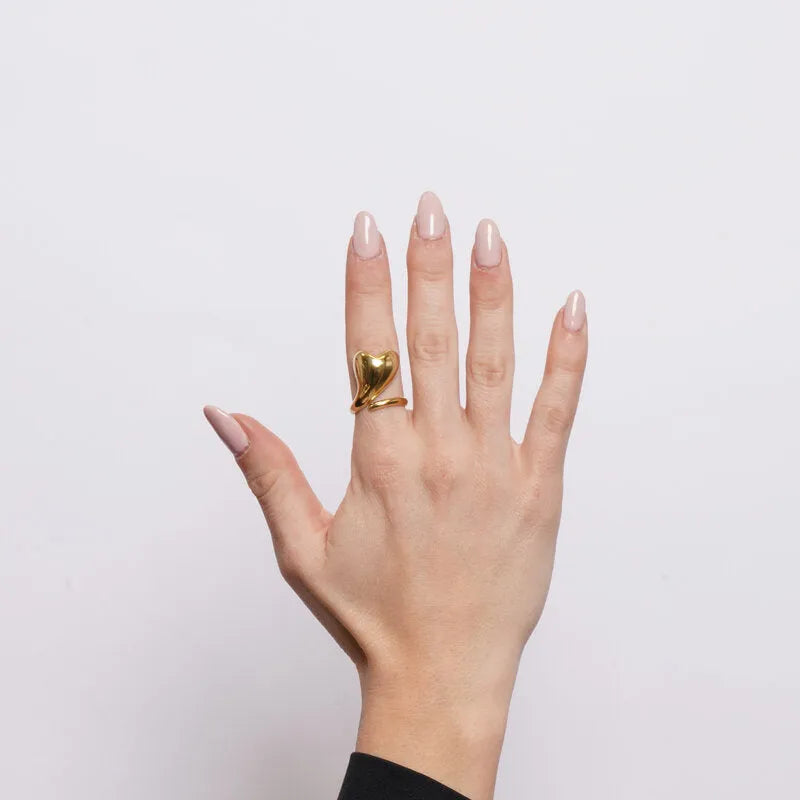 Anello in Acciaio cuore liscio - BYSIMON gioielli