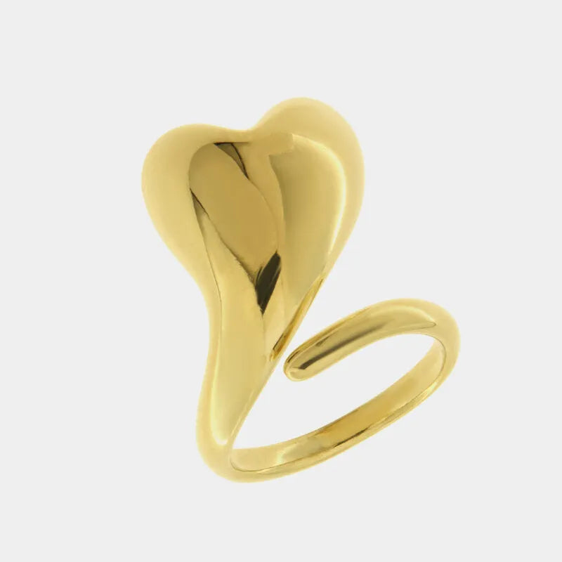 Anello in Acciaio cuore liscio - BYSIMON gioielli