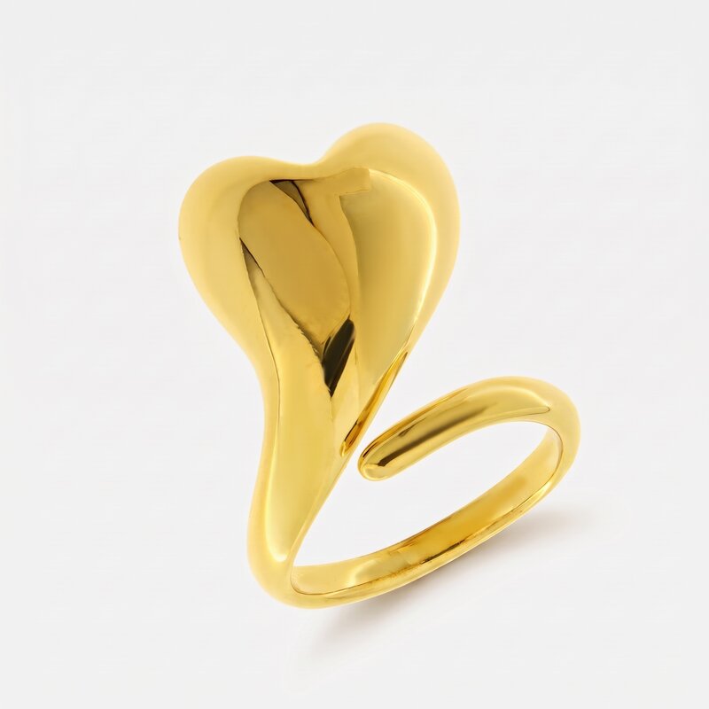 Anello in Acciaio cuore liscio - BYSIMON gioielli