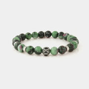 Bracciale in Acciaio con pietre malachite verdi