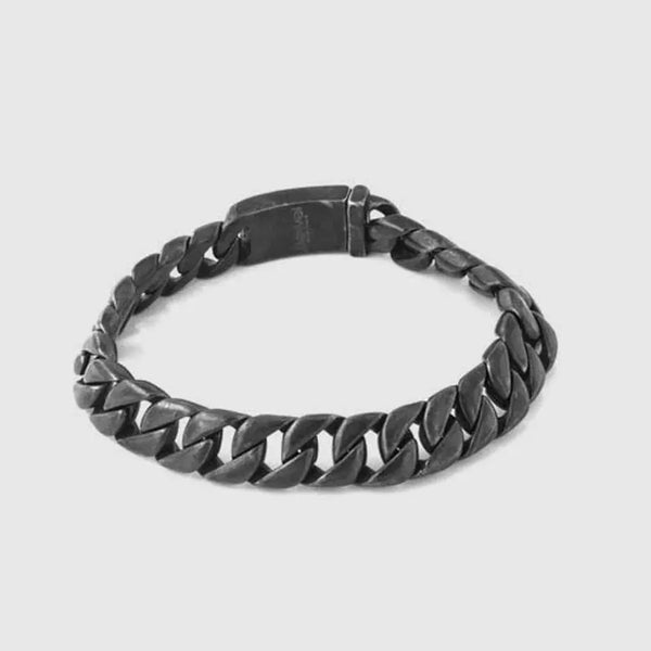 Bracciale in Acciaio con lavorazione a groumette satinata e chiusura a scomparsa