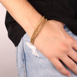 Bracciale in Acciaio doppio filo di intrecci con chiusura a magnete - BYSIMON gioielli