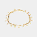 Bracciale in Acciaio intrecci con pendenti a forma di stelline