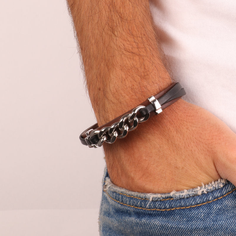Bracciale in Acciaio rigido con elemento centrale IJEWEL - gioiello BySimon