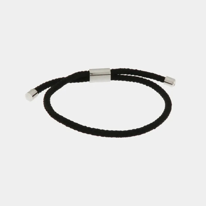 Bracciale in Acciaio in tessuto nero