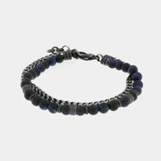 Bracciale in Acciaio a doppio filo con pietre e catene