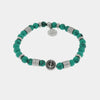 Bracciale in Acciaio con ancora e pietre verdi
