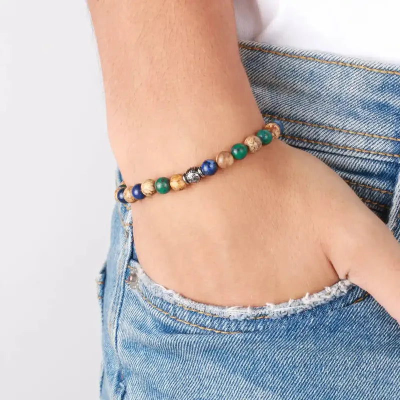 Bracciale in Acciaio con pietre colorate