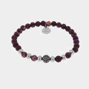 Bracciale in Acciaio con pietre rosse e nere