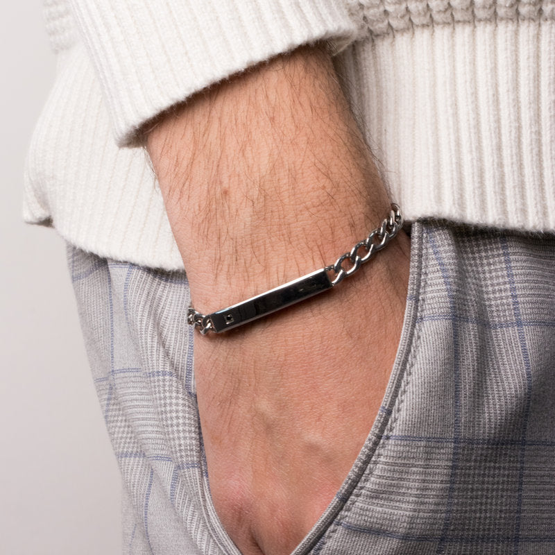 Bracciale in Acciaio con targhetta centrale IJEWEL - gioiello BySimon