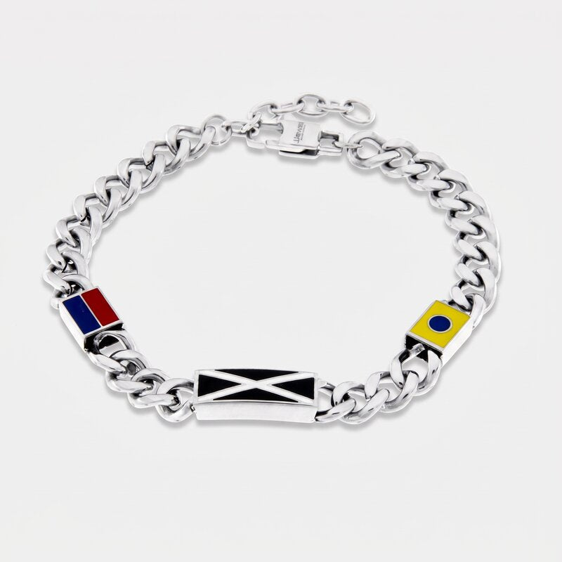 Bracciale in Acciaio con bandiere nautiche IJEWEL - gioiello BySimon