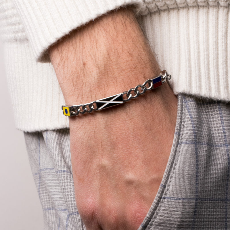 Bracciale in Acciaio con bandiere nautiche IJEWEL - gioiello BySimon