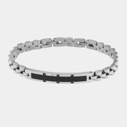 Bracciale in Acciaio con inserti neri
