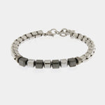 Bracciale in Acciaio con dadini neri IJEWEL - gioiello BySimon