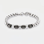 Bracciale in Acciaio con dadini neri IJEWEL - gioiello BySimon