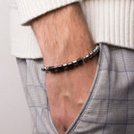 Bracciale in Acciaio con dadini neri IJEWEL - gioiello BySimon