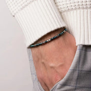 Bracciale in Acciaio con pietre verdi