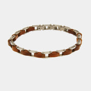 Bracciale in Acciaio intrecciato marrone
