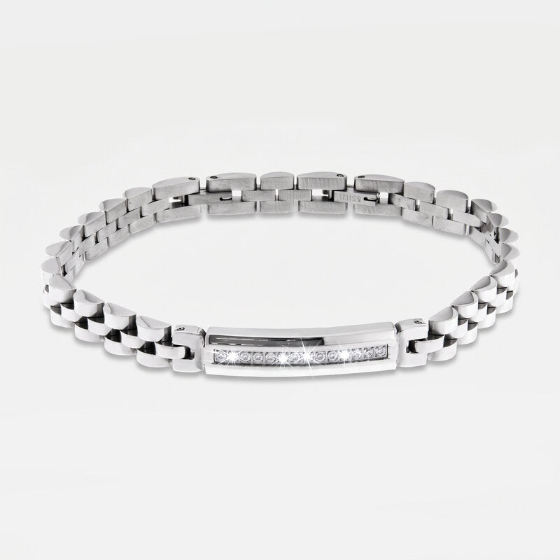 Bracciale in Acciaio a catena con cristalli IJEWEL - gioiello BySimon