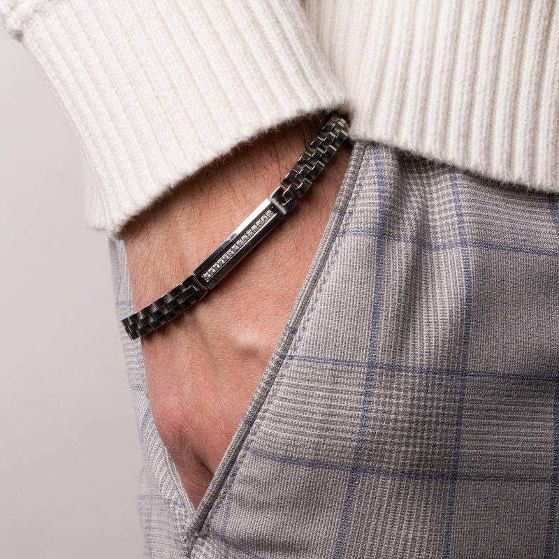 Bracciale in Acciaio a catena con cristalli IJEWEL - gioiello BySimon