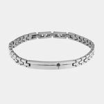 Bracciale in Acciaio con piastra e punto luce nero IJEWEL - gioiello BySimon