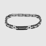 Bracciale in Acciaio con maglie larghe bicolore bianco/nero IJEWEL - gioiello BySimon